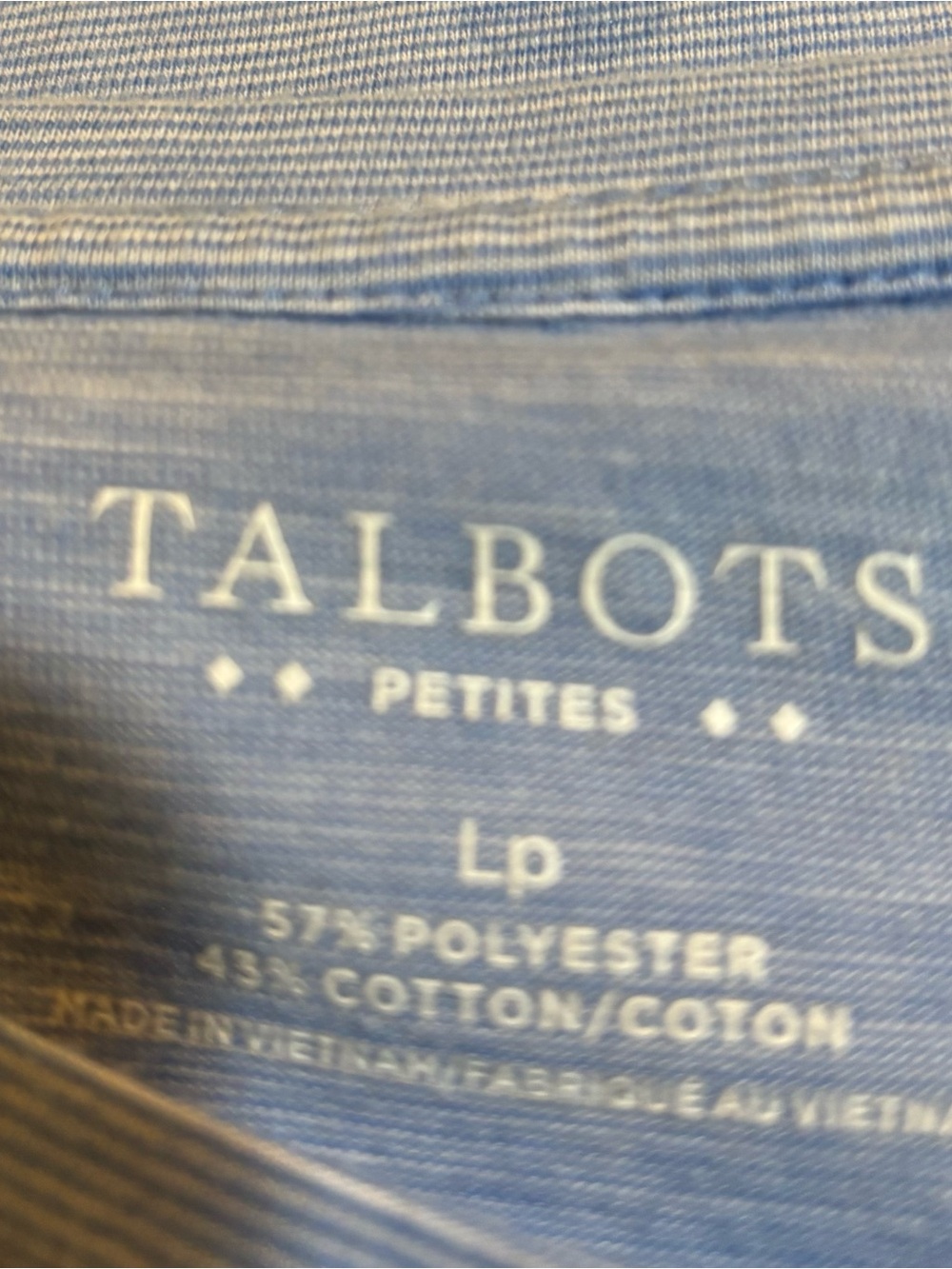 Talbots Sky Blue Short Sleeve Tee with Tie-Sleeve Detail - Picture 4 of 6